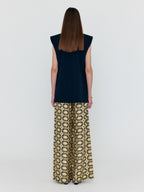 EENK EENK WINSTON Oversized Double-Breasted Vest with Scarf - Navy