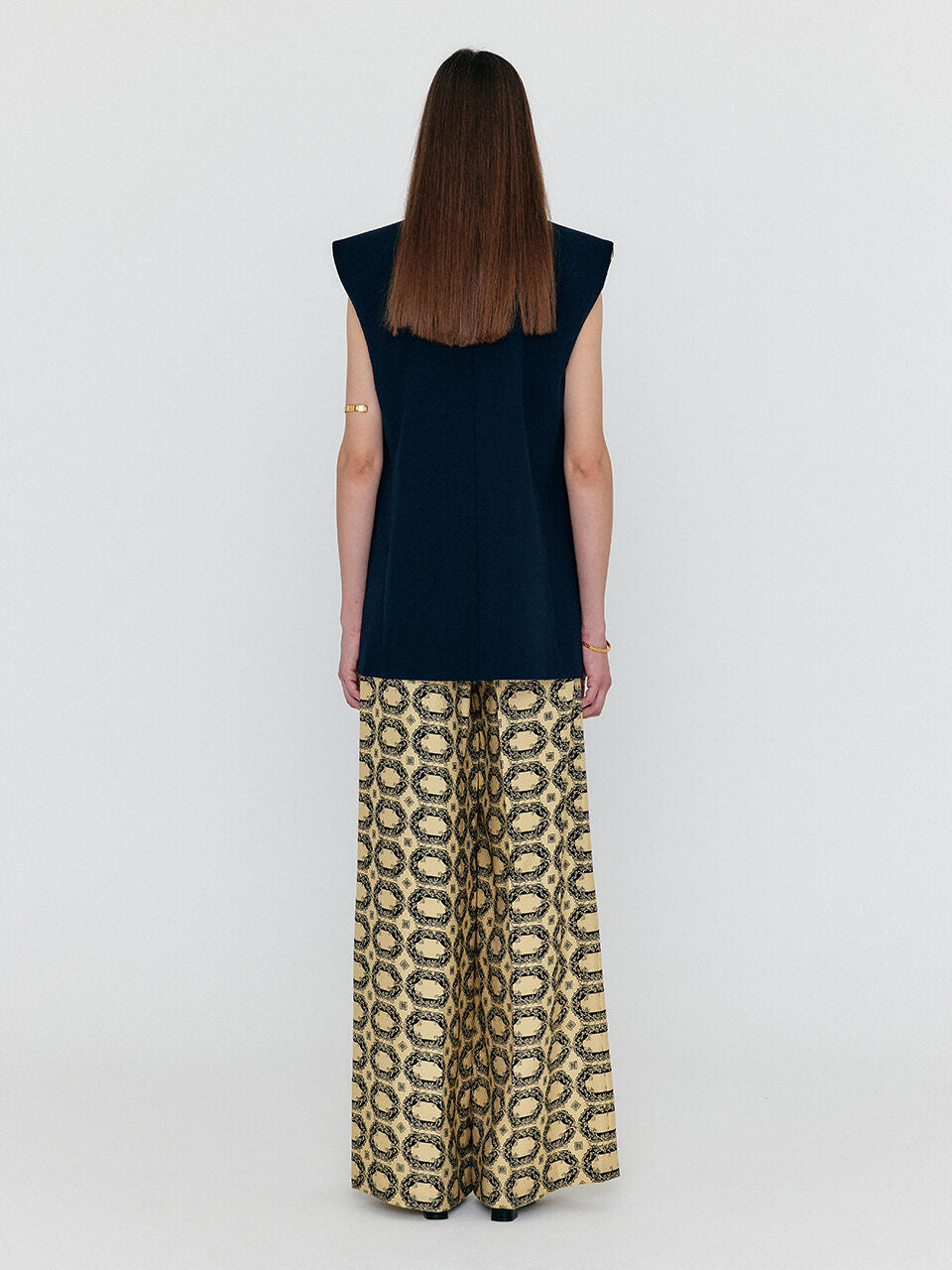 EENK EENK WINSTON Oversized Double-Breasted Vest with Scarf - Navy