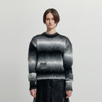 EENK EENK XARA Gradation Striped Knit Pullover - Black/White