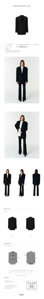 YCH DOUBLE-BREASTED WOOL JACEKT BLACK (F23JK101BK)