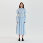 EENK EENK Tiara Smoking Shirt Dress - Sky Blue