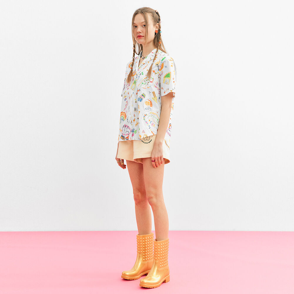 JUNEJUNE SPACE Painting Shirts_Ivory