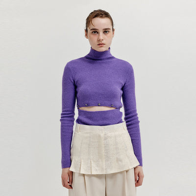 EENK XEEP Separable Knit Turtleneck - Purple