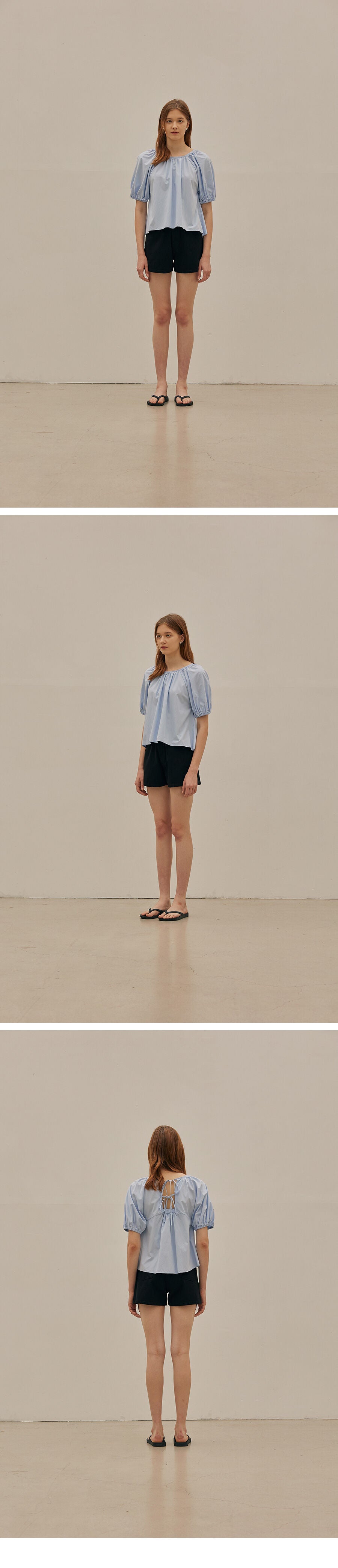 MANGOMANYPLEASE INES SHIRRING BLOUSE (3colors)