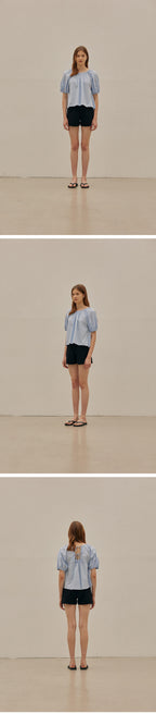 MANGOMANYPLEASE INES SHIRRING BLOUSE (3colors)