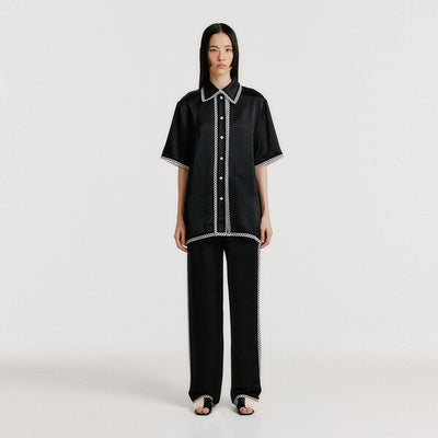EENK Lace Trim Pants - Black