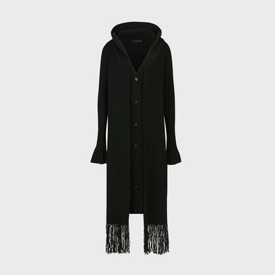 HOODED MUFFLER KINT LONG TOP BLACK (W24KT9031BK)