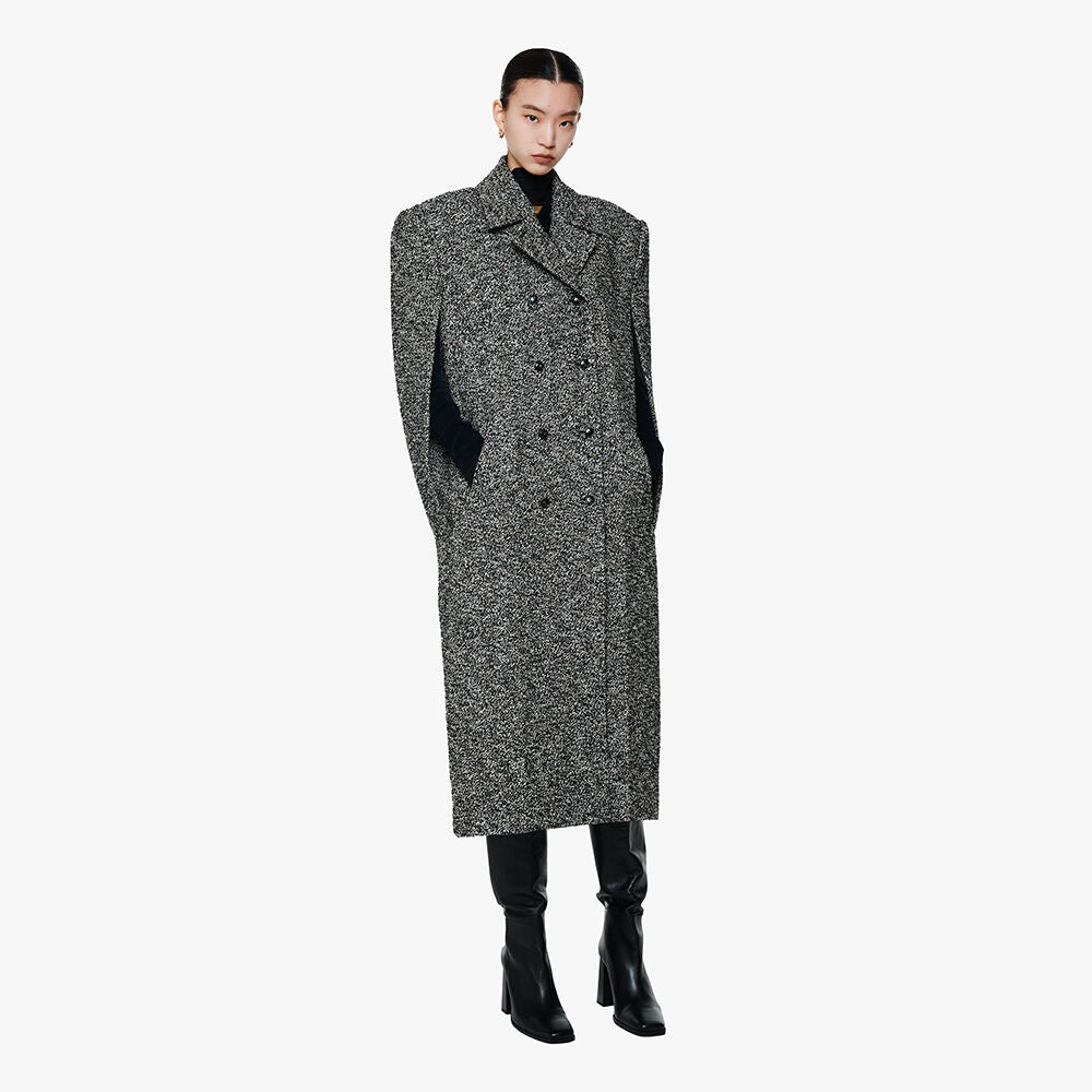 YCH CONSTRUCTED WOOL-BLEND COAT SEPIA (F24OT0062SP)