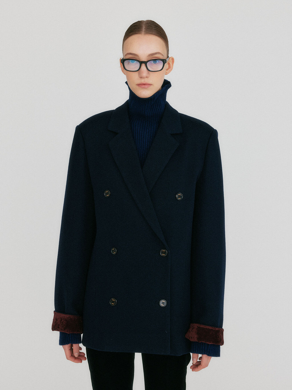 EENK ZEL Double-Breasted Blazer - Navy