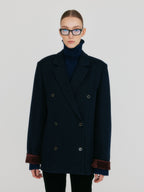 EENK ZEL Double-Breasted Blazer - Navy