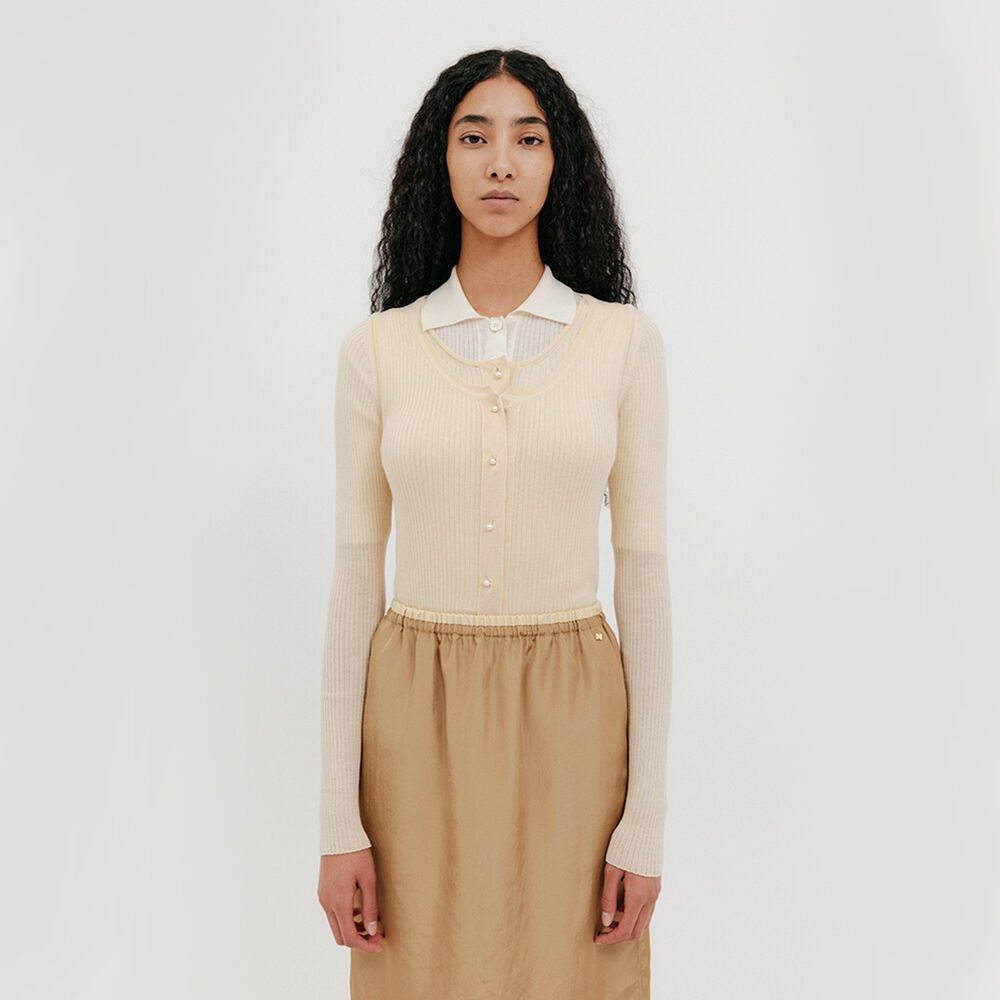 EENK Round Neck Knit Top - Cream