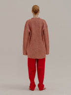 EENK EENK POBE Oversized Metallic Ribbed-knit Cardigan