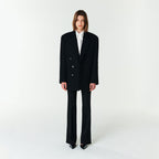 YCH DOUBLE-BREASTED WOOL JACEKT BLACK (F23JK101BK)
