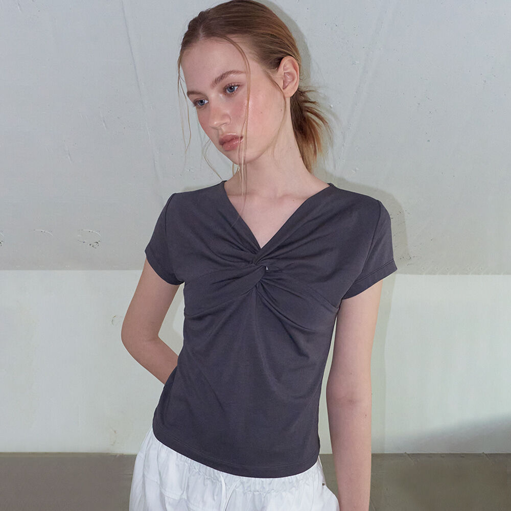 ETMON Twist Knot T-Shirt, Charcoal