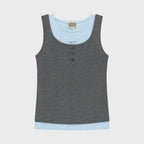 MARITHÉ+FRANҪOIS GIRBAUD W LAYERED SLEEVELESS heather charcoal