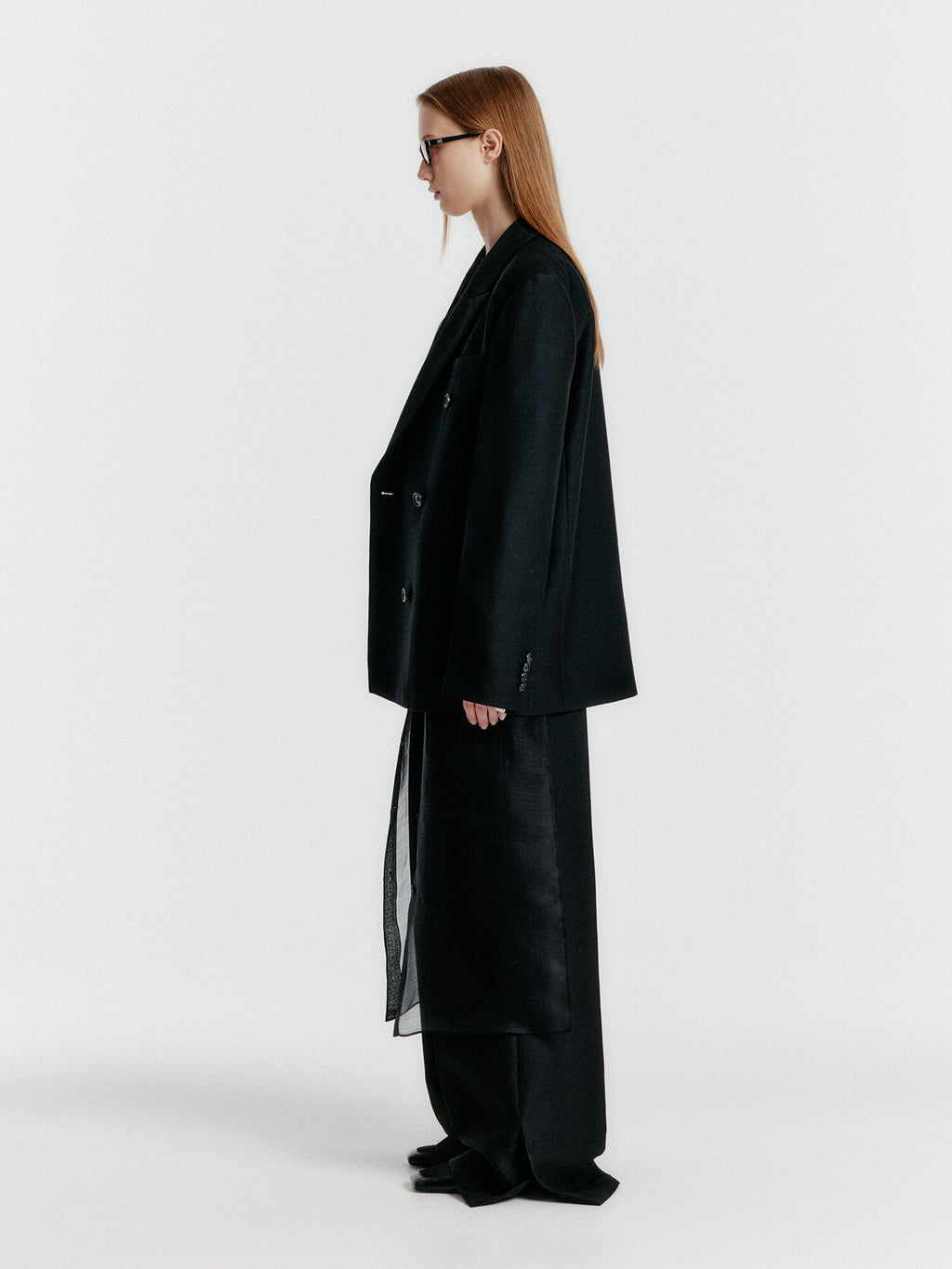 EENK YENNY Oversized Double-breasted Jacket - Black