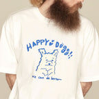 radineo Happy Doggy Short Sleeve T-Shirt White