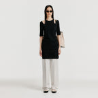 EENK YENDER Half Sleeve Cutout Dress - Black