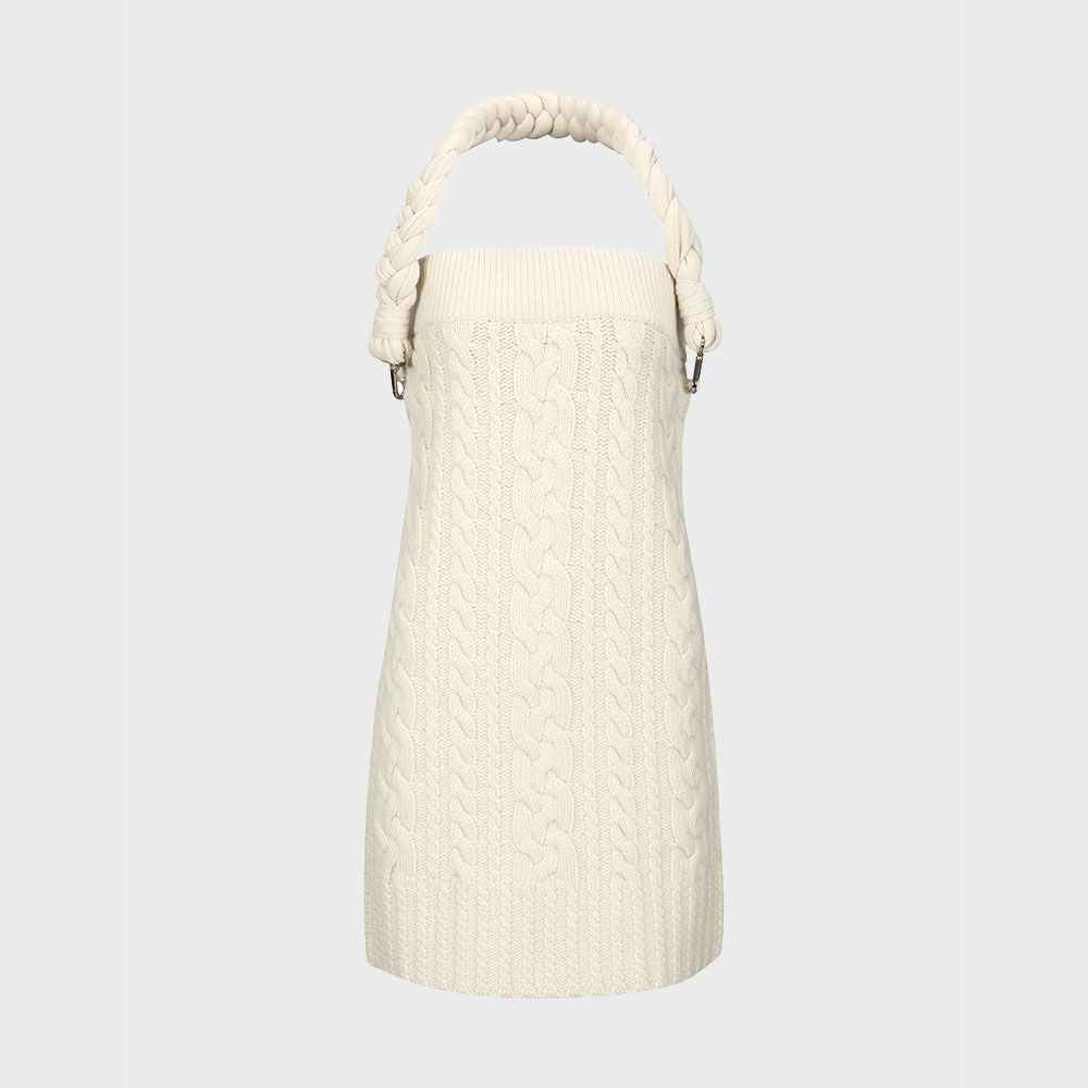 YCH CABLE-KNIT DRESS CREAM (W23KD806CR)
