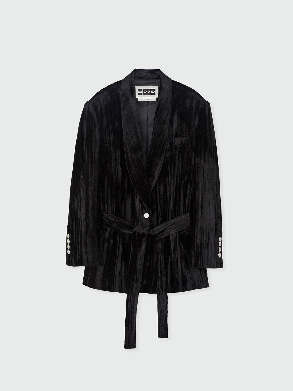 EENK ZOVIET Shawl Collar Single-Button Jacket - Black
