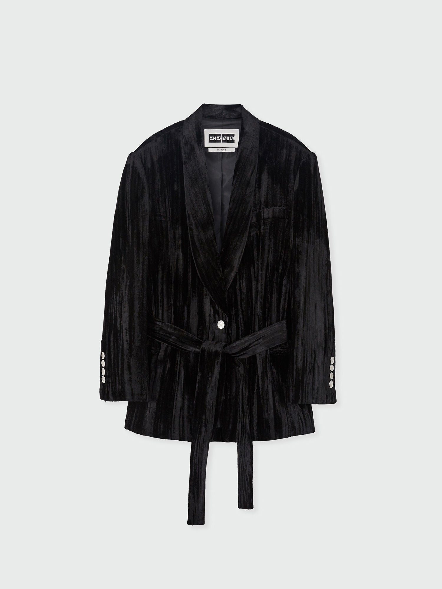 EENK ZOVIET Shawl Collar Single-Button Jacket - Black