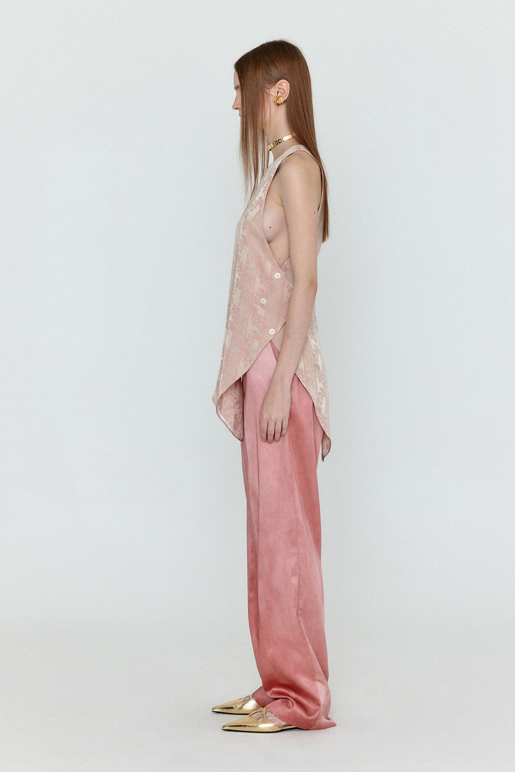 EENK EENK WENNY Patterned Jacquard Asymmetric Top