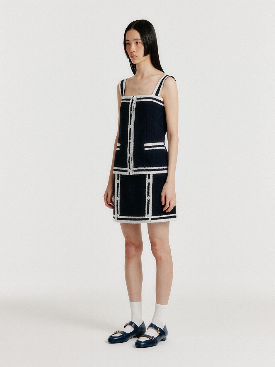 EENK EENK Contrast Mini Skirt - Navy