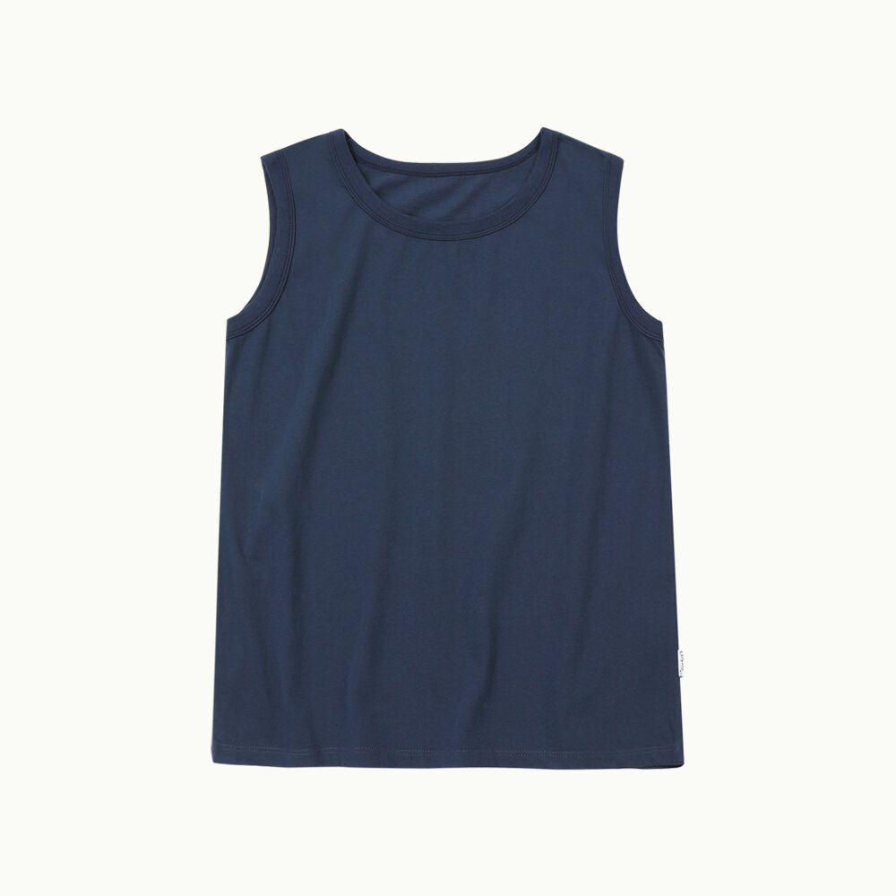 CHIQUITA 8th_Cotton basic sleeveless t-shirt navy 242606SNV (domestic production)