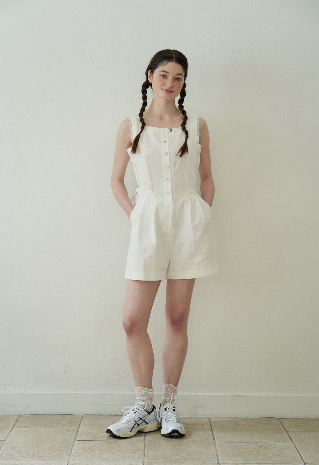 J'ASP J'ASP Judy Lace Jumpsuit (White)