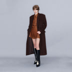 YCH DOUBLE-BREASTED WOOL-BLEND COAT WINE (W23OT007WN)