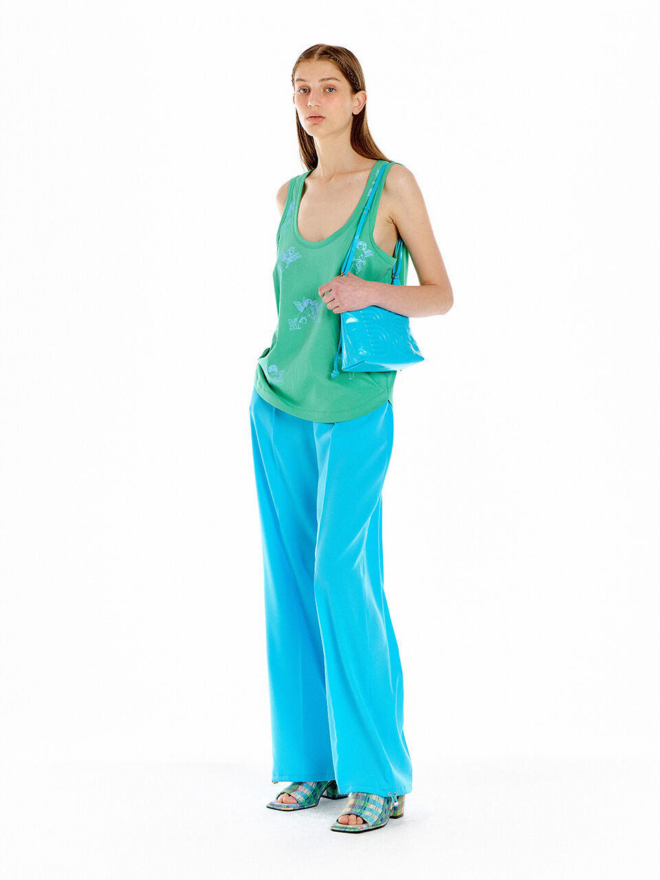EENK EENK Pants Drawstring Hem Wide-Leg - Sky Blue