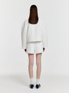 EENK YELLY Short Textured Single Jacket - White