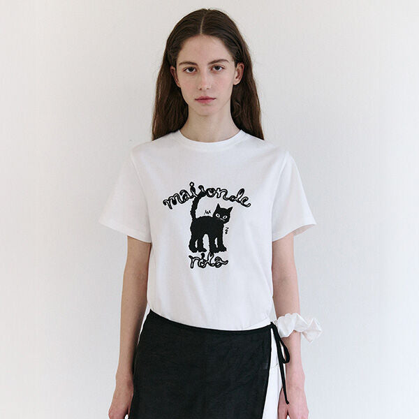rolarola MAISON ROLA CAT FRIENDS T-SHIRT WHITE
