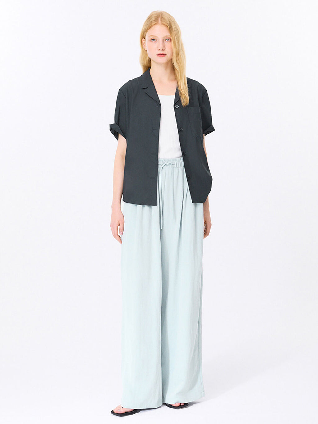 SHESMISS Open collar classic shirt_SWWSTP22700