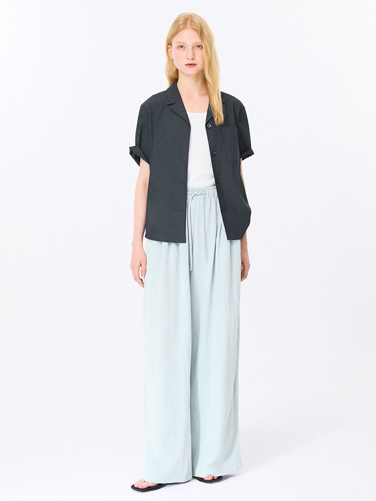 SHESMISS Open collar classic shirt_SWWSTP22700