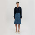 EENK Tweed Midi Skirt - Blue