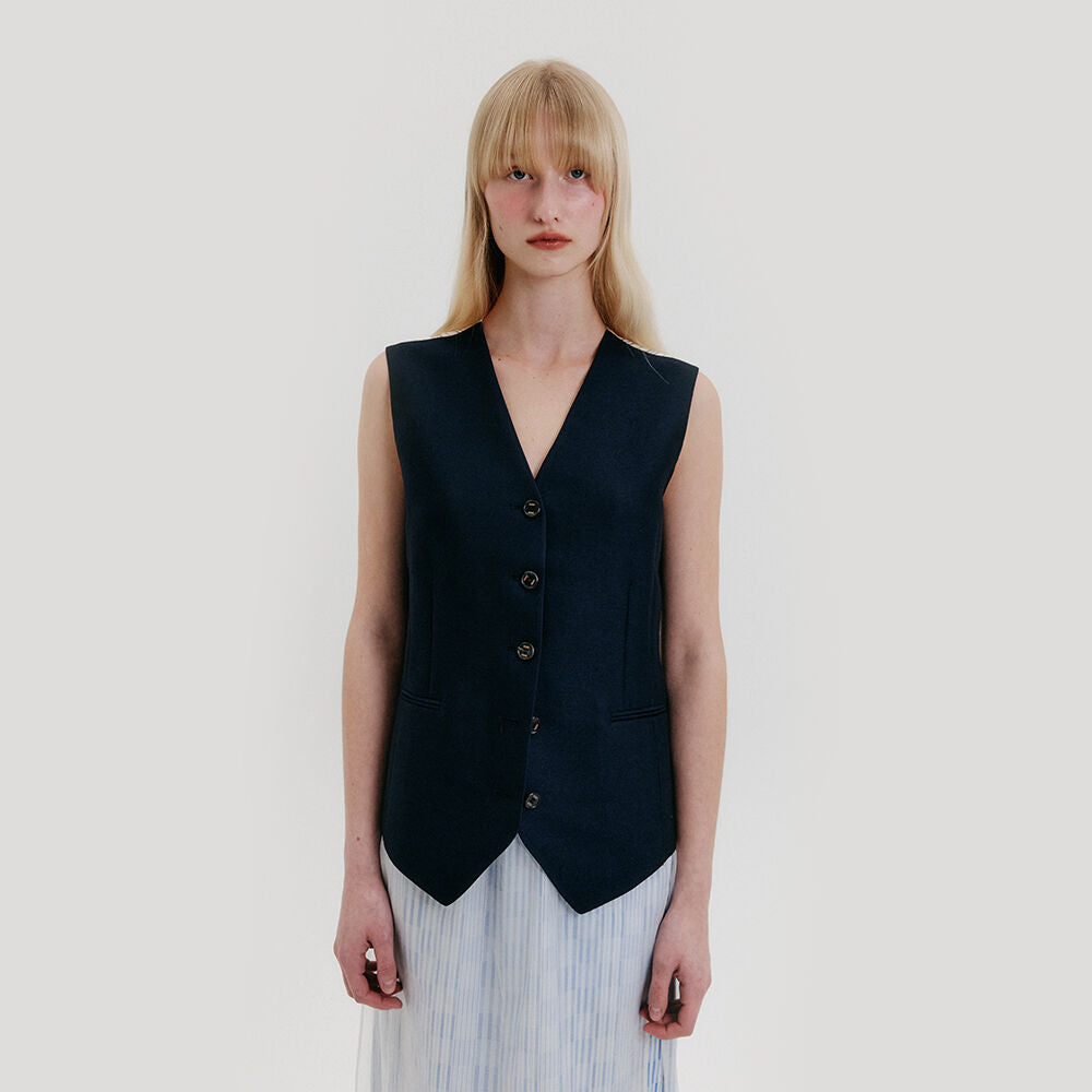 EENK Buttoned Vest - Navy