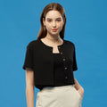 KOLEAT [29th restock] WOMEN Set-up Crop Cardigan Short Sleeve T-shirt Strap Tank Top Set [Black]