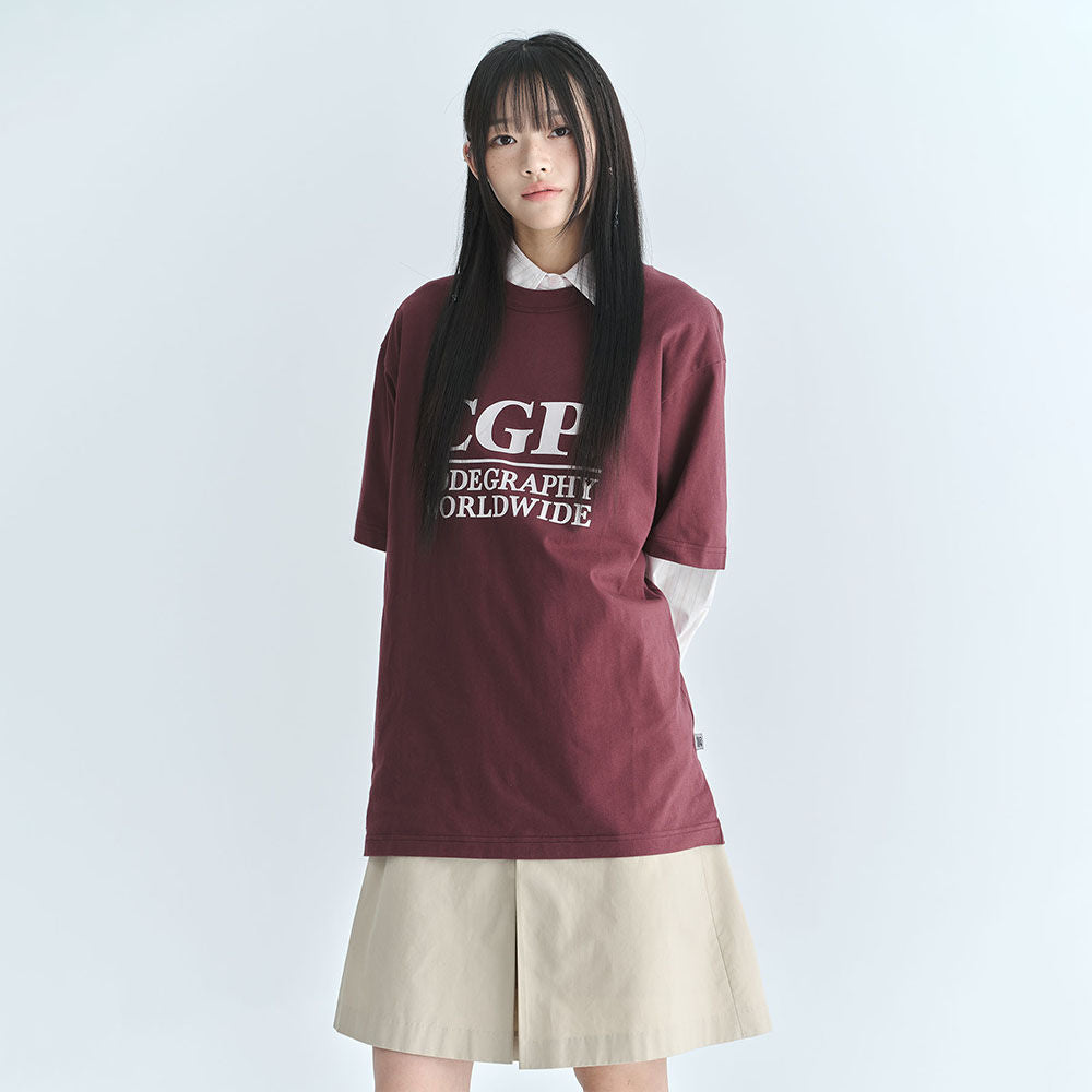 CGP Square Logo Short Sleeve T-Shirt - Burgundy