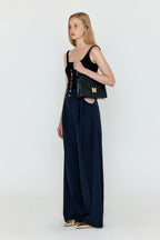 EENK EENK WETTE Double-Belted Wide Pants - Navy