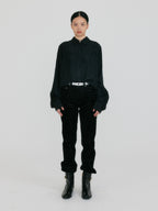 EENK ZIRYNA Classic Shirt with Brooch - Black