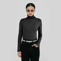 EENK ZOUQ Slim-fit Turtle Neck Knit Top - Grey