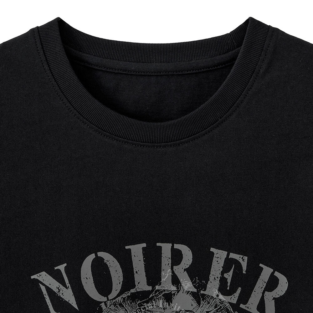 NOIRER FOR WOMEN Archive Print Crop T-Shirt (Black)