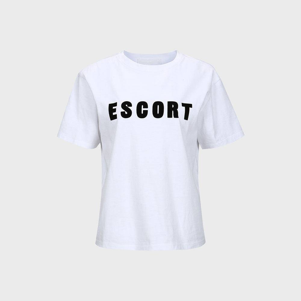 YCH ESCORT-PRINT T-SHIRT WHITE (F23TO905WH)
