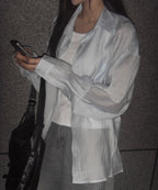 CHICKS Overfit see-through long sleeve shirt Sora