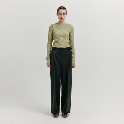 XEBLE Two-Tuck Pants - Khaki