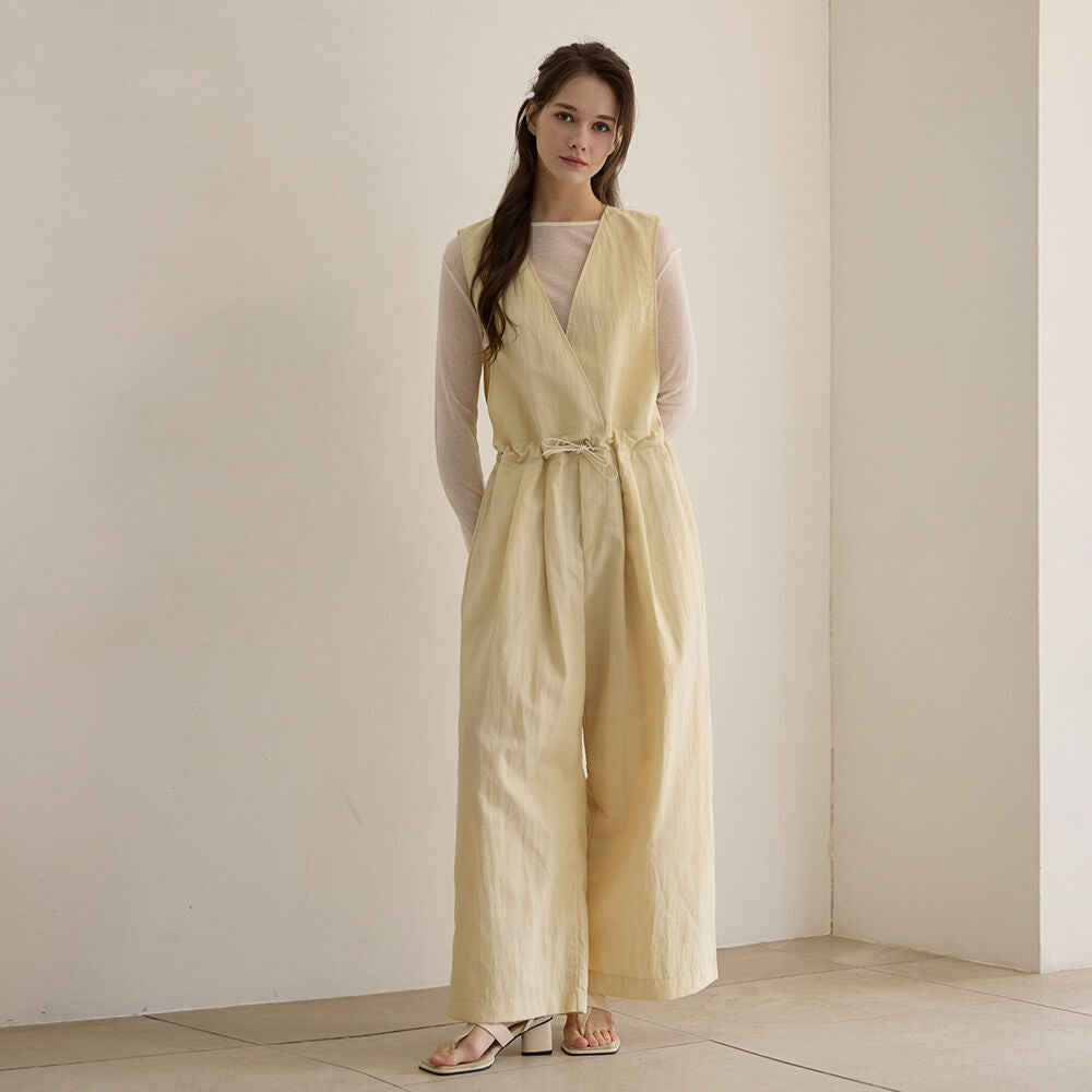 Le' Studio Le' Studio Jumpsuit Back Slit Loose Fit