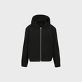 YCH ZIP-UP COTTON HOODIE BLACK (F24OT0121BK)