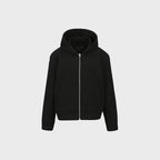 YCH ZIP-UP COTTON HOODIE BLACK (F24OT0121BK)