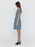 EENK EENK WECO Denim Biker Shorts - Grey Blue
